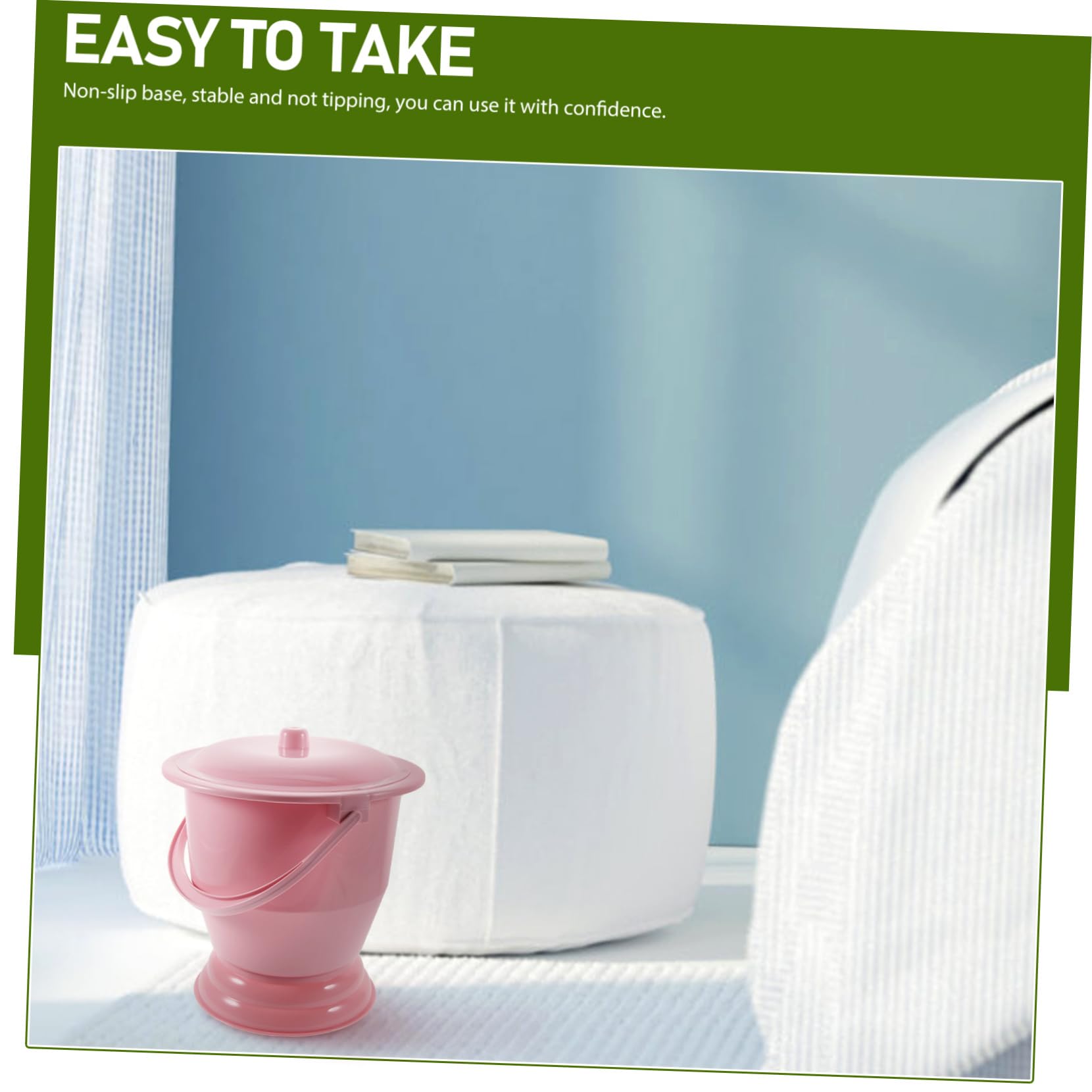 BEBEMOKO Portable Bedpan for Elderly Boys and Girls Plastic Potty Lid Easy-Clean Urinal Pail Pot Handheld Spittoon for Home Use