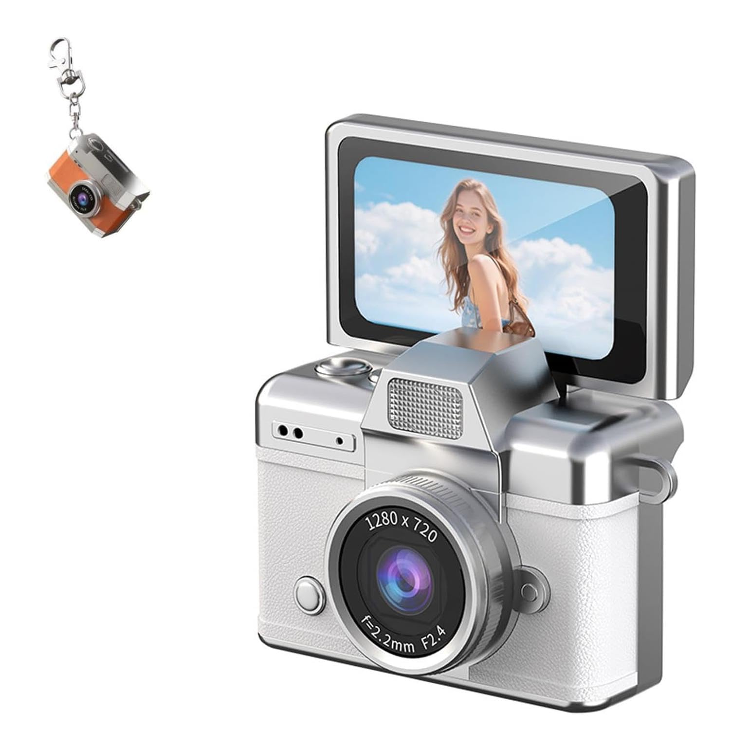 Thumb-Sized Flip Screen Mini Camera, Mini Keychain Digital Cameras, 180°Flip Screen, Video Mode, Multi-Style Beauty Filters-image-17