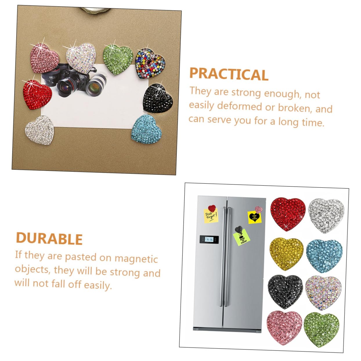 2 set Magnete Per Frigorifero Magneti Per Frigorifero Magnete Per Frigorifero Con Strass Magnete Per Lavagna Bianca Magnete A Cuore Magneti Per Frigorifero Magnete Per 9 pezzi*2