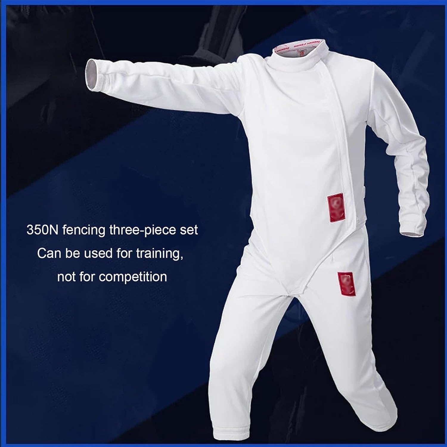 Fencing Uniform Suit, Jacket Pants Vest Set, 350N，Fencing Clothing, Fencing Training Equipment, for Foil/Epee/Sabre Daily Training(56)