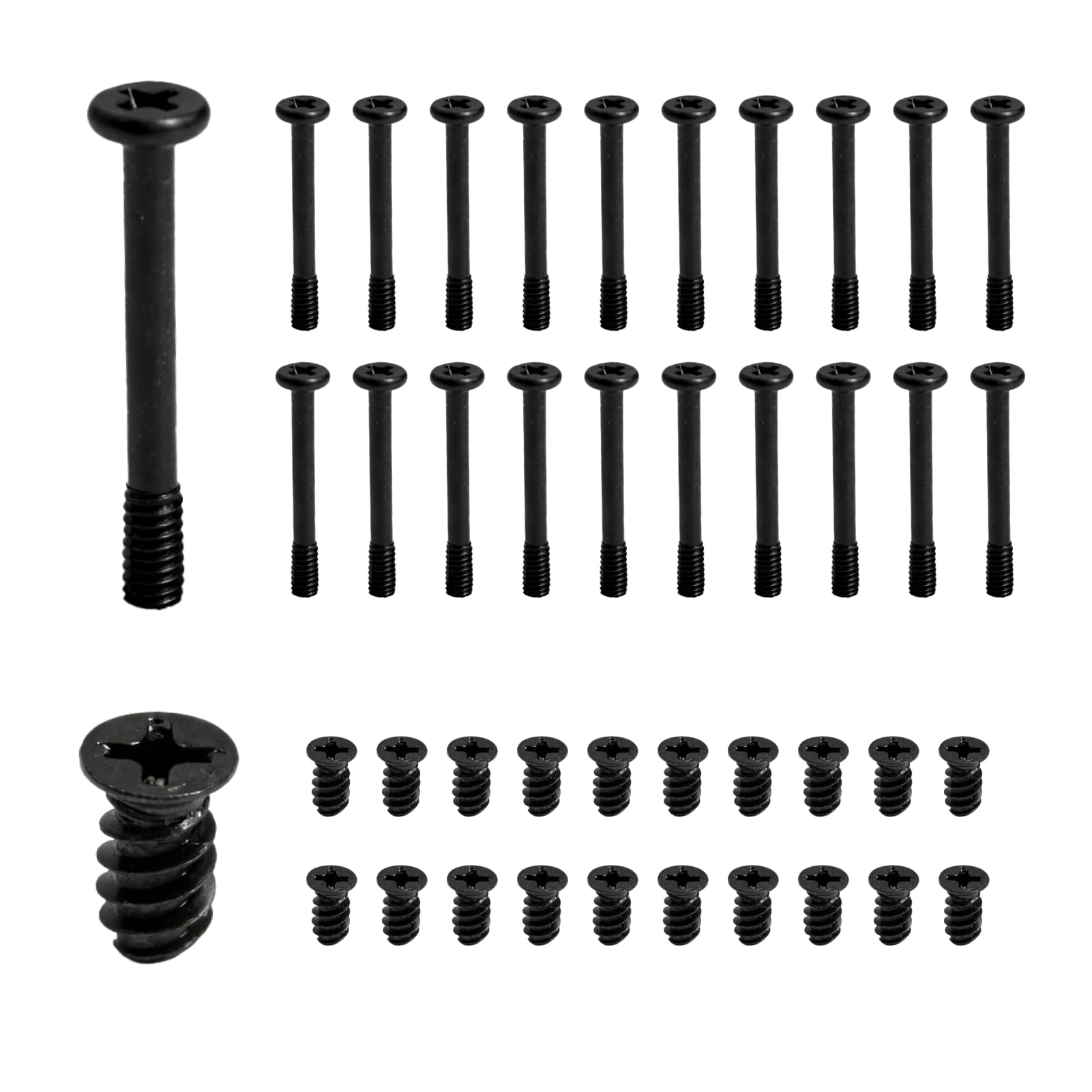 Lote de 80 Tornillos para Ventilador y Caja de PC–M5 x 10 mm y 6-32 x 30 mm en Acero al Carbono,Tornillos Autorroscantes para Radiador, Refrigeración Líquida y Montaje de Ventiladores de Ordenador