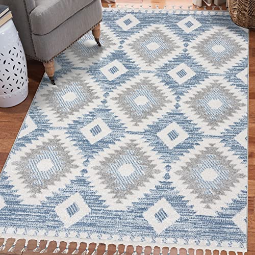 Tapete decorativo rectangular LUXE WEAVERS 5x7 azul miniatura 1