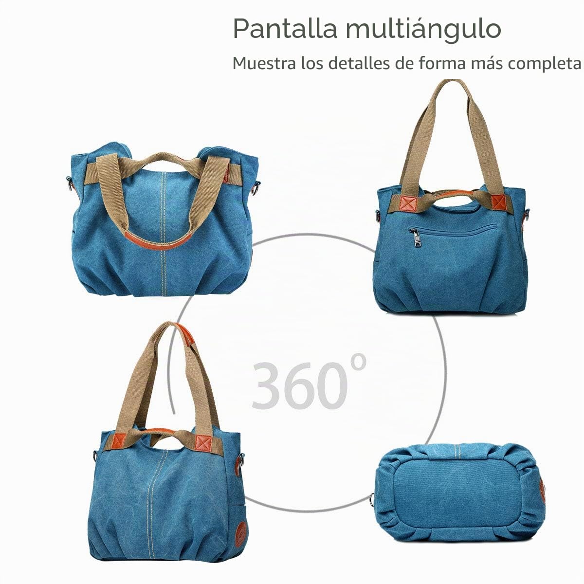 NICOLE&DORIS Bolsos para Mujeres de Tela Bolsos de Hombro para Mujer Bolso Hobo de Lona para Mujer