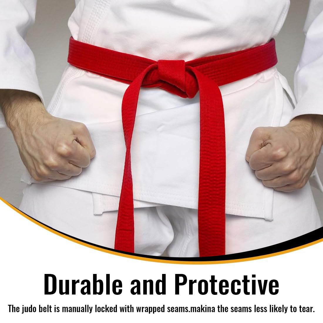 1 pcs Ceintures D'arts Martiaux, Rouge Ceintures de Judo, Ceinture de taekwondo professionnelle pour karaté ceinture de sport Ceinture Accessoire de sport de combat Taekwondo, 220cm - 3