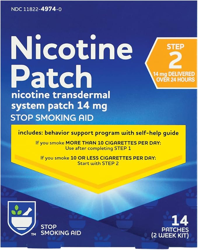 Rite Aid Nicotine Transdermal System Patch, Step 2, 14mg