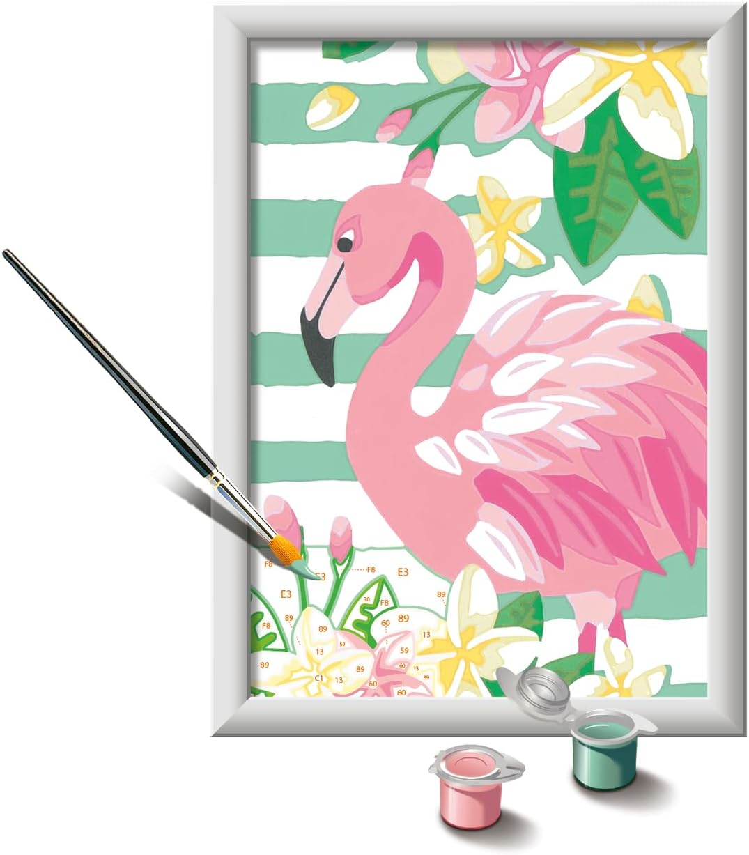 CreArt Think Pink Paint by Numbers Kit for Kids & Adults - All-Inclusive DIY Painting Kit with Premium Canvas | Detailed Flamingo Artwork | Ideal for Beginners & Art Enthusiasts
