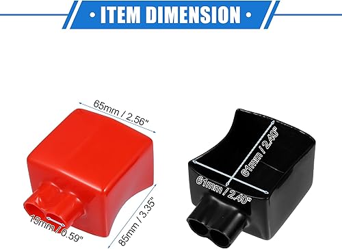Miniatura 6 de 1 par de cubiertas de aislamiento para terminales de batería de automóvil, 0.591 in, 0.59 pulgadas, tapa de poste superior universal para