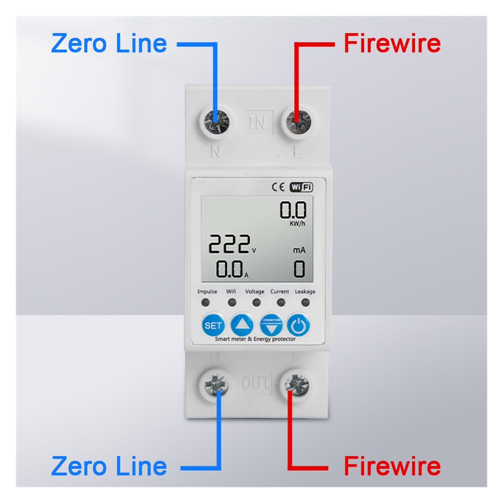 Interruptor De Protección contra Fugas Inteligente Tuya WiFi Monitoreo De Voltaje Actual Compatible con El Hogar For Control De Voz Monitoreo del Consumo de energía