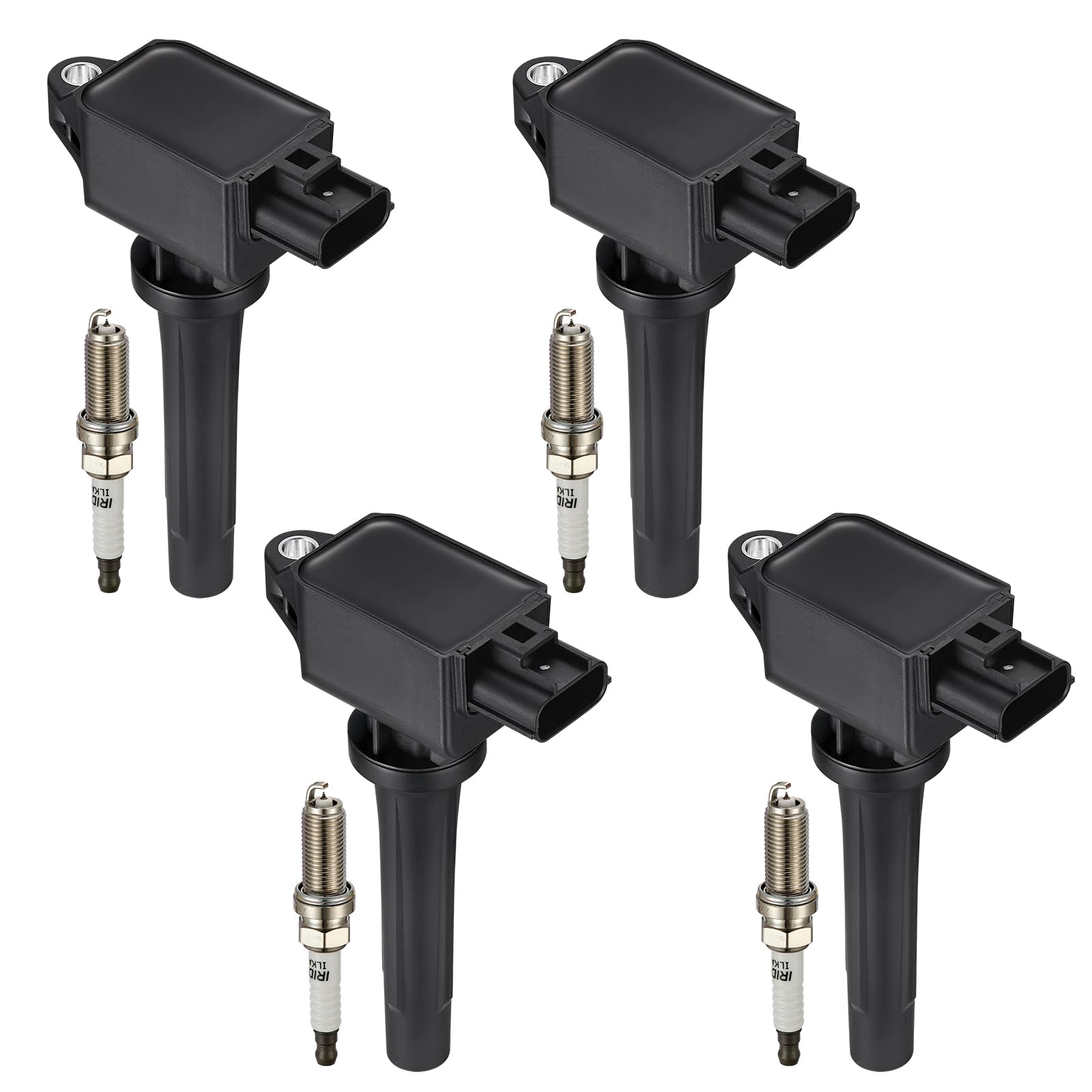 4 Ignition Coils &amp; 4 Iridium Spark Plugs UF656 PE0118100A for Mazda