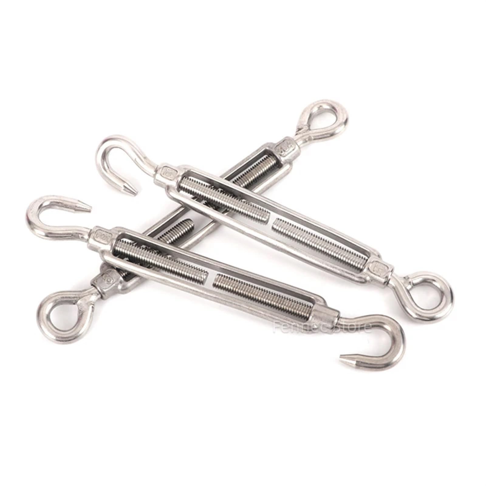 Spannschloss, Drahtspanner, Packung mit 5 Hakenösen-Spannschloss-Gartendrahtspannern aus 304-Edelstahl in verschiedenen Größen(CC Type-5PCS,M10)