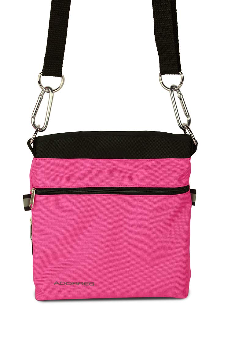 Mit Wunschname möglich. Schultertasche, Hüfttasche, Leckerlitasche für Hunde, Futtertasche mit Magnetverschluss und Kotbeutelfach, Leckerlitasche Magnetic Pink Edition