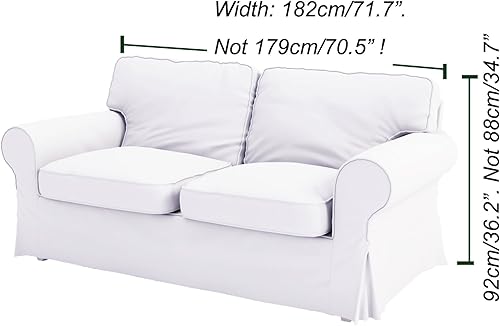 Vista 46 de Funda de repuesto de algodón pesado UPPLAND (no EKTORP), compatible con IKEA UPPLAND para sillón (silla Uppland de poliéster, beige)