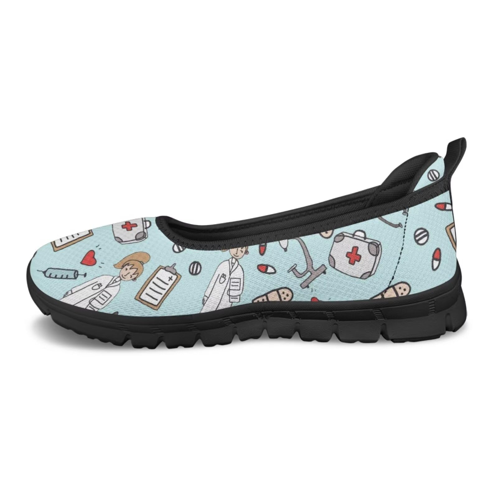 chaqlin Tenis para mujer, cómodos, sin cordones, bonitos zapatos de enfermería, zapatos casuales para mujer, zapatos planos descalzos