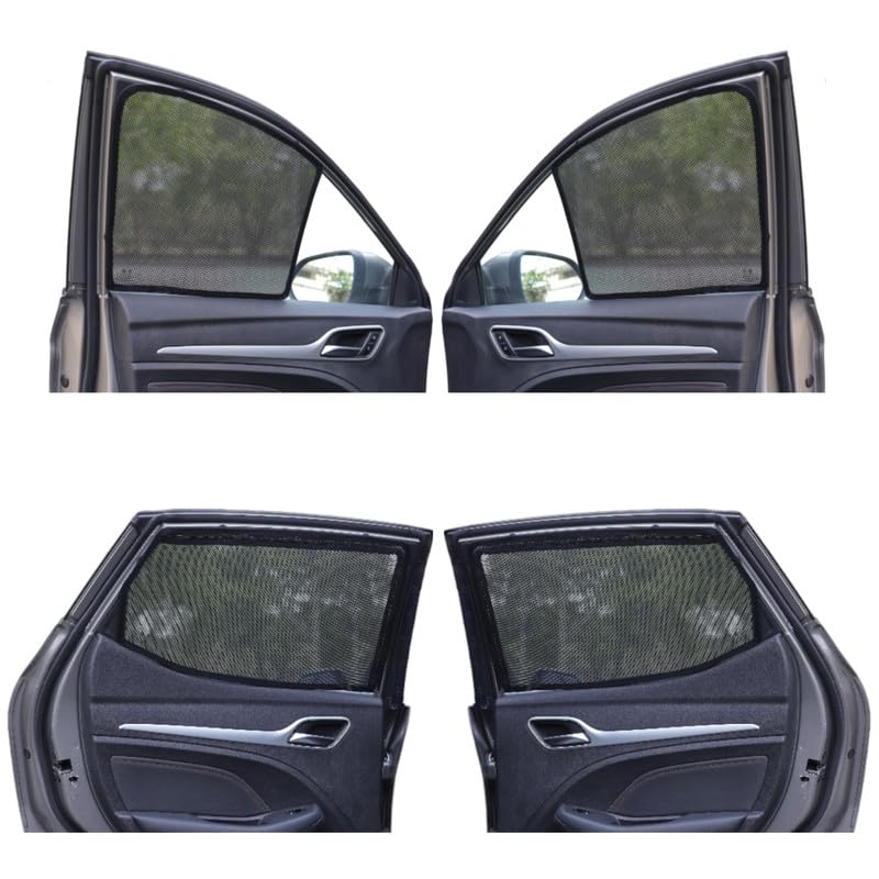 Image of NEODRIFT 'NeoShade' Magnetic Car Sunshades for Skoda Kylaq (Set of 4 - Front & Rear - Zipper Only on Rear Row)(UV Protection, Magnetic Grip, Privacy & Heat Control)