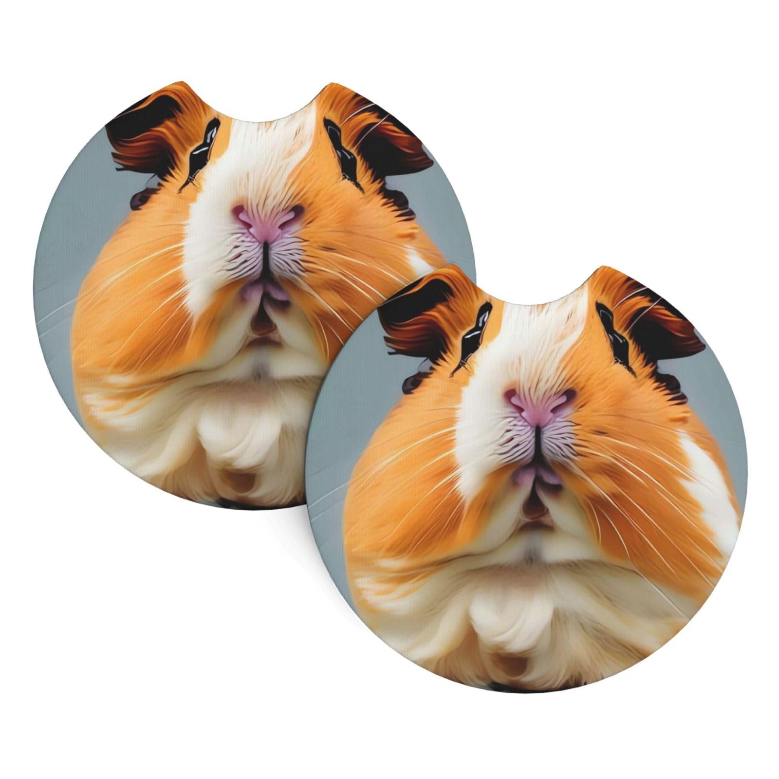 2 Pack Car Coaster for Cup Holders Cut Guinea Pig Car Cup Coaster 2.7" Neoprene Non-Slip Automotive Cup Mat Universal Auto Car Interior Accessories for Women Men Cup Pad