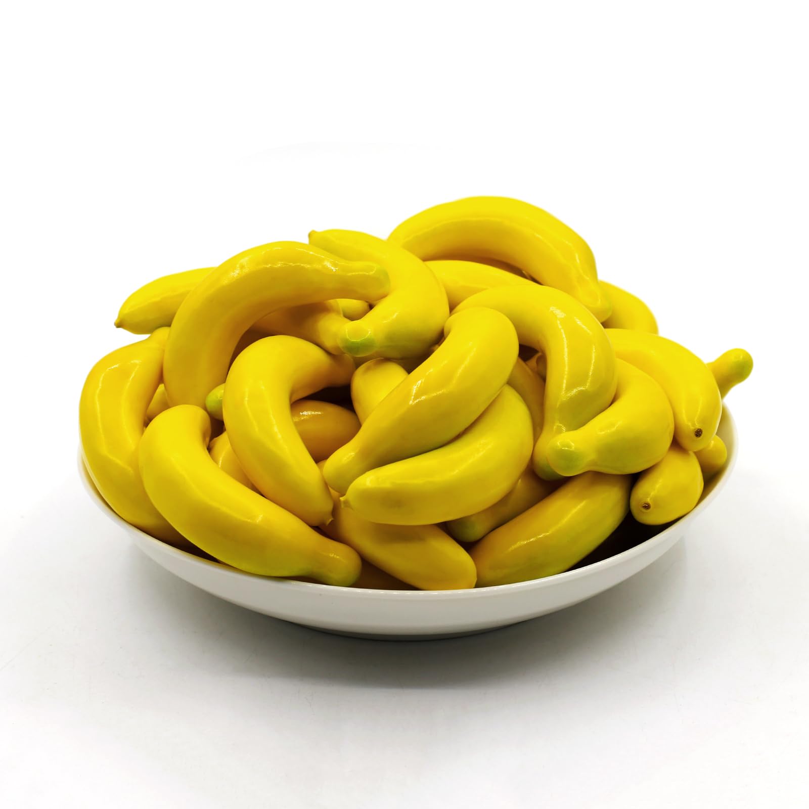 30Pcs Realistic Mini Yellow Fake Bananas,Simulation Lifelike Bananas,Artificial Fake Fruits Banana for Photoshoot Props Home Kitchen Party Decoration