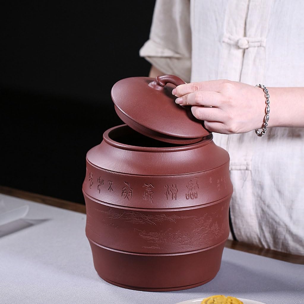 LYGSWDB Pojemnik na herbatę Fioletowy pojemnik na herbatę z piaskiem Butikowy duży rudy sypki pojemnik na herbatę Zamknię słoik do przechowywania Ceramiczny pojemnik na gospodarstwo domowe Puszka na