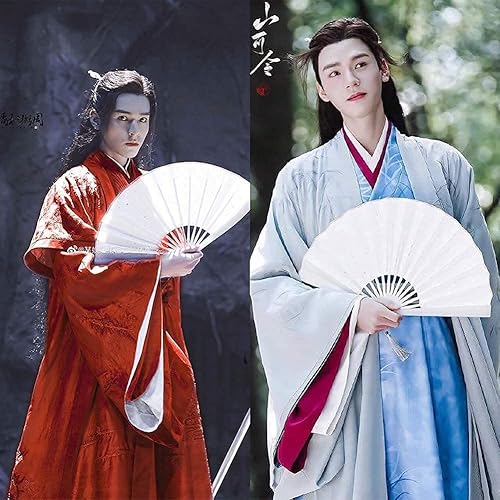 Miniatura 2 de Wen Kexing - Ventilador plegable de mano con borla blanca china