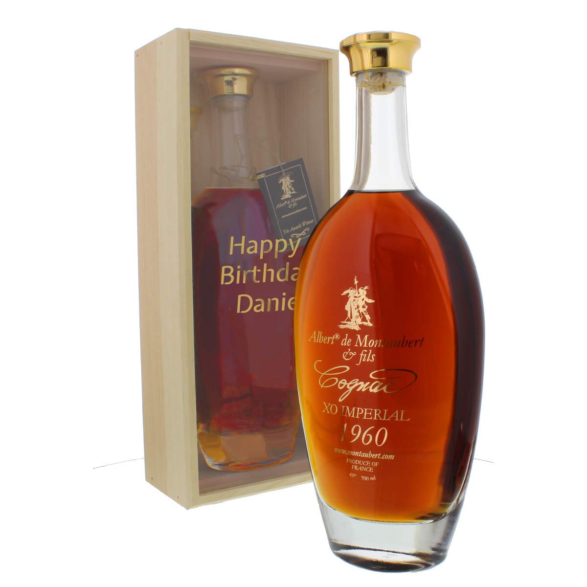 Cognac 1960 - Jahrgangscognac Albert de Montaubert 1960 mit individueller Namens-Gravur