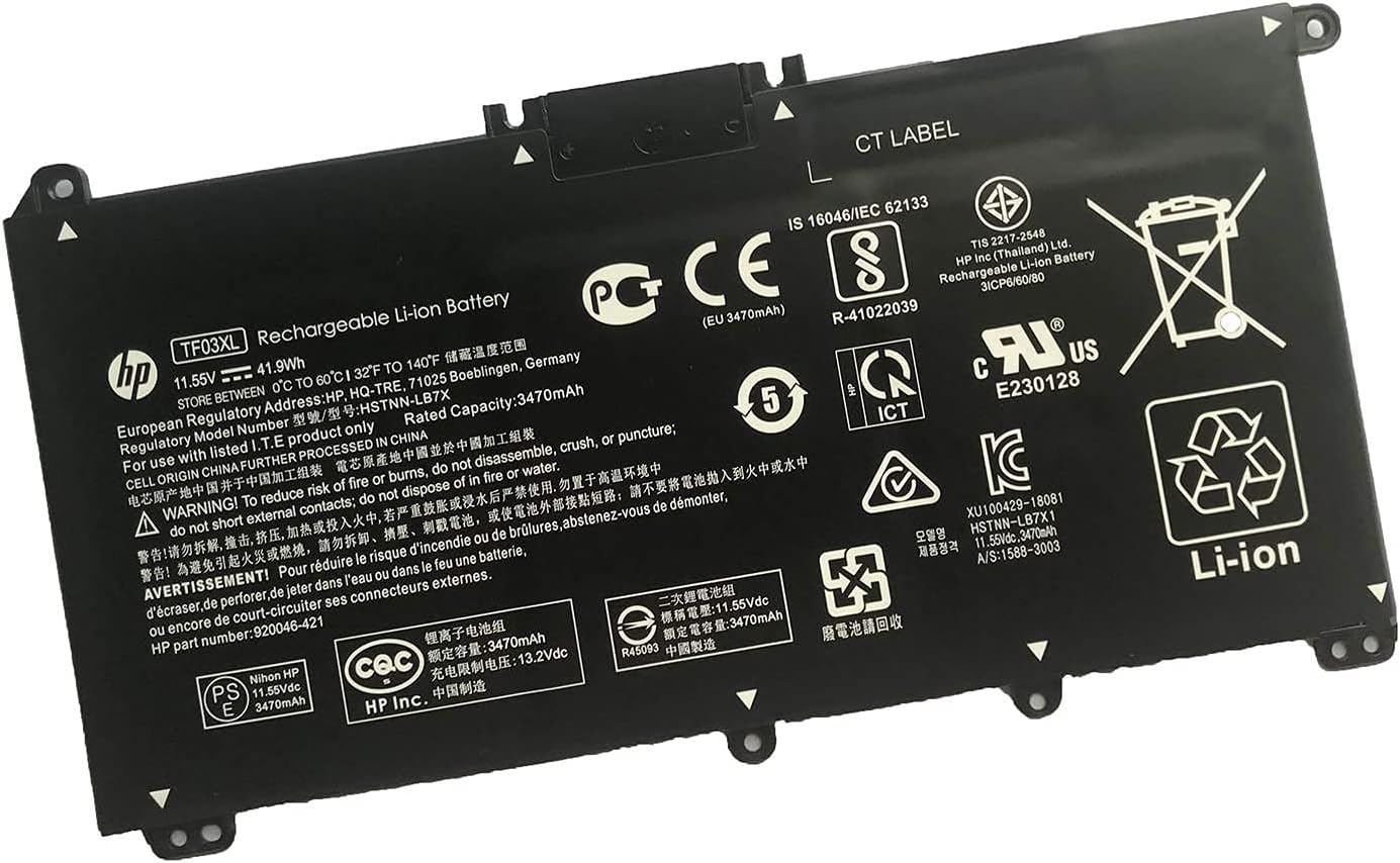 HP TF03XL Laptop Battery replaceable for HP Pavilion 14-BK 14-BF 14-BF050WM BF040WM BF102TX BF155TX BF195TX BK091ST BK061ST 15-CC 15-CD 15-CK 17-AR 15-CC610MS CC123CL CC563ST CD040WM CD042NR CD075NR