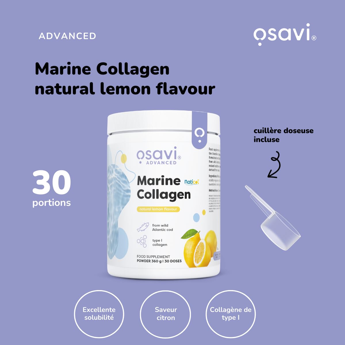 Osavi Marine Collagen Wild Cod, Lemon - 360g