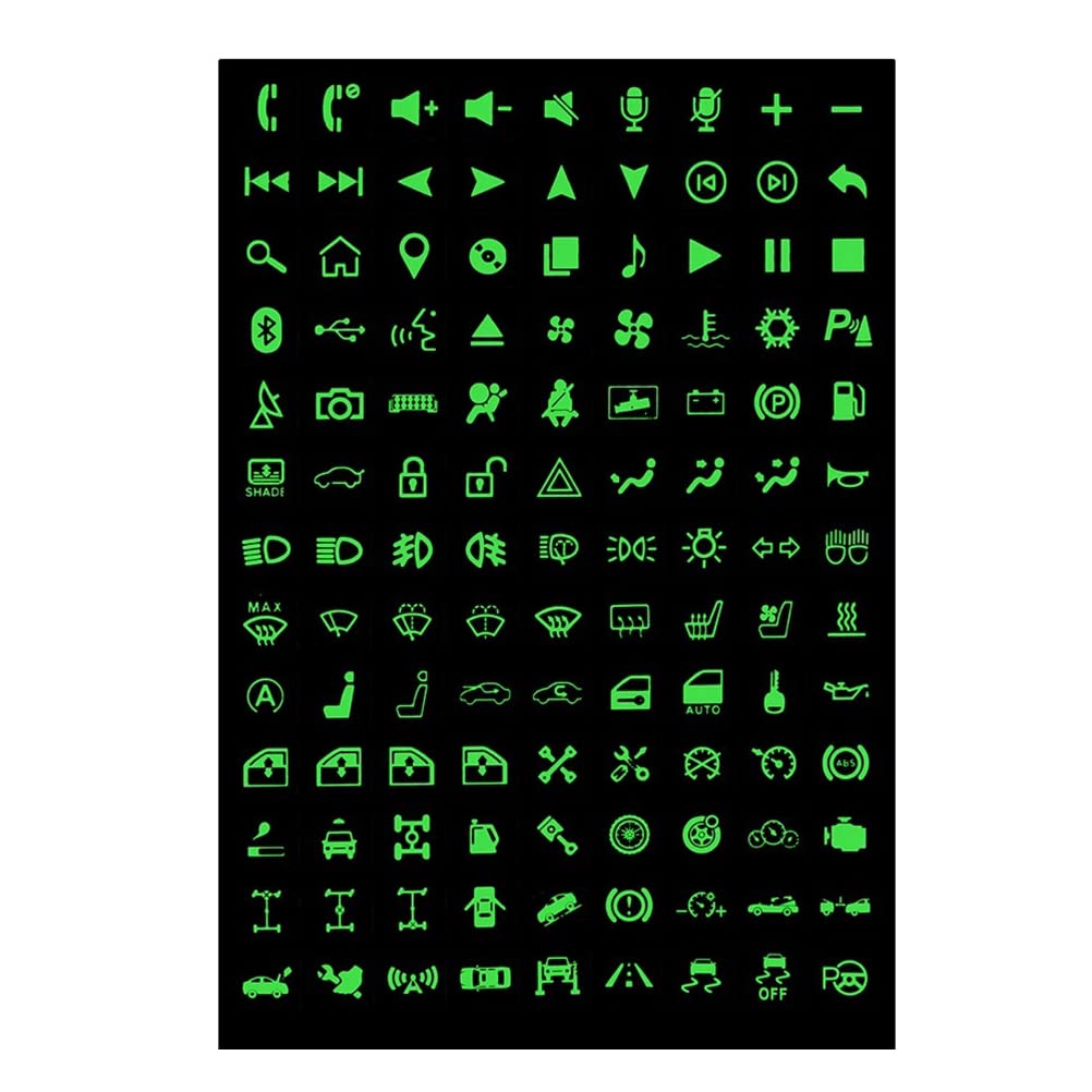 Car Luminous Sticker, Multifunction Button Stickers Car Light Stickers Switch Relay Decoration Rocker Switch Label Circuit Panel Decals, Glow in Dark Accessories