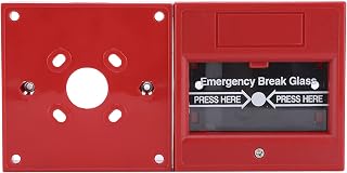 Glass Break Alarm, Reset Fireproof Red for Escape Button Manual Door Security System