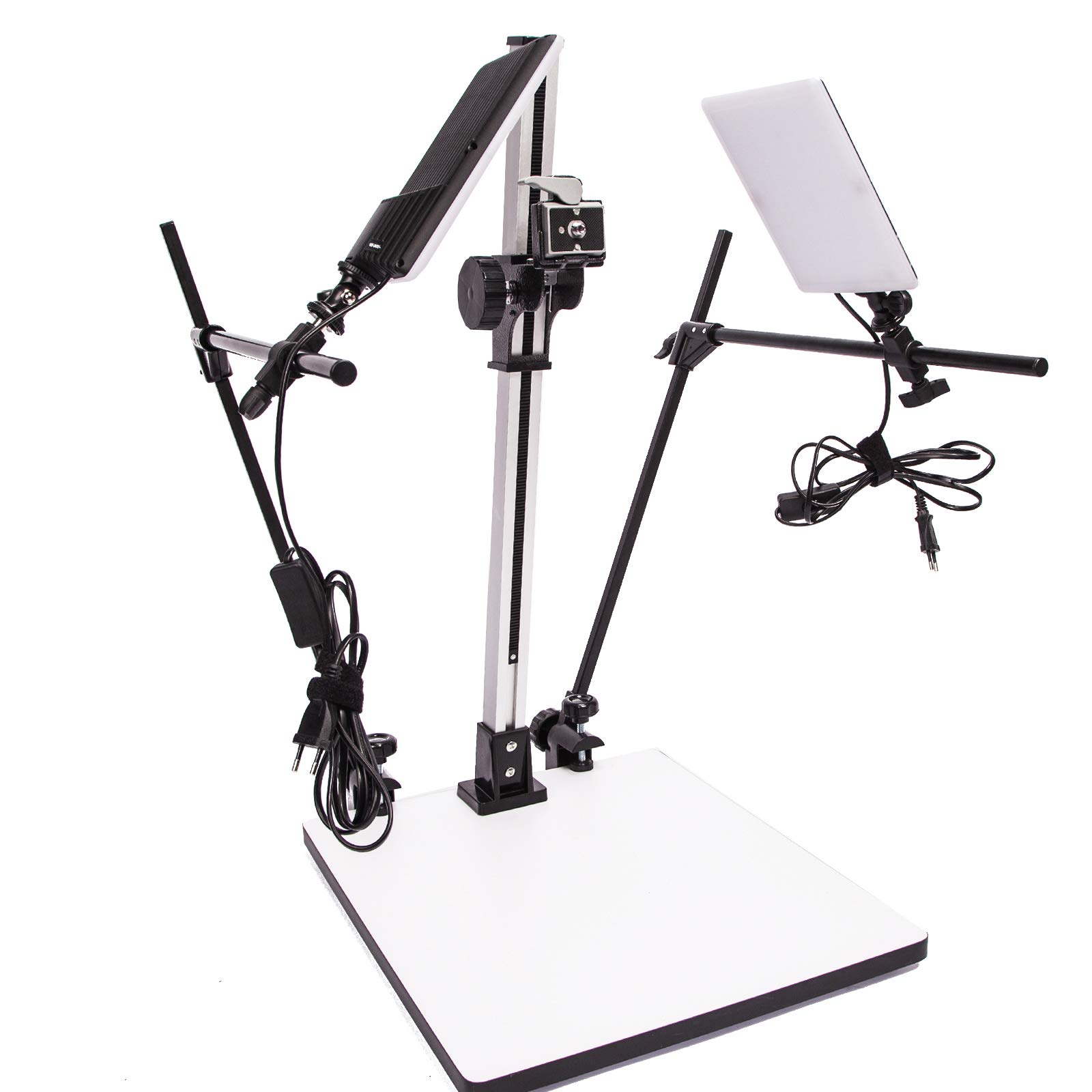 (Copy Light) Support de copie Pro avec deux lumières E27 A + Plaque de déverrouillage rapide pour DSLR Macro Shoot Photo Video