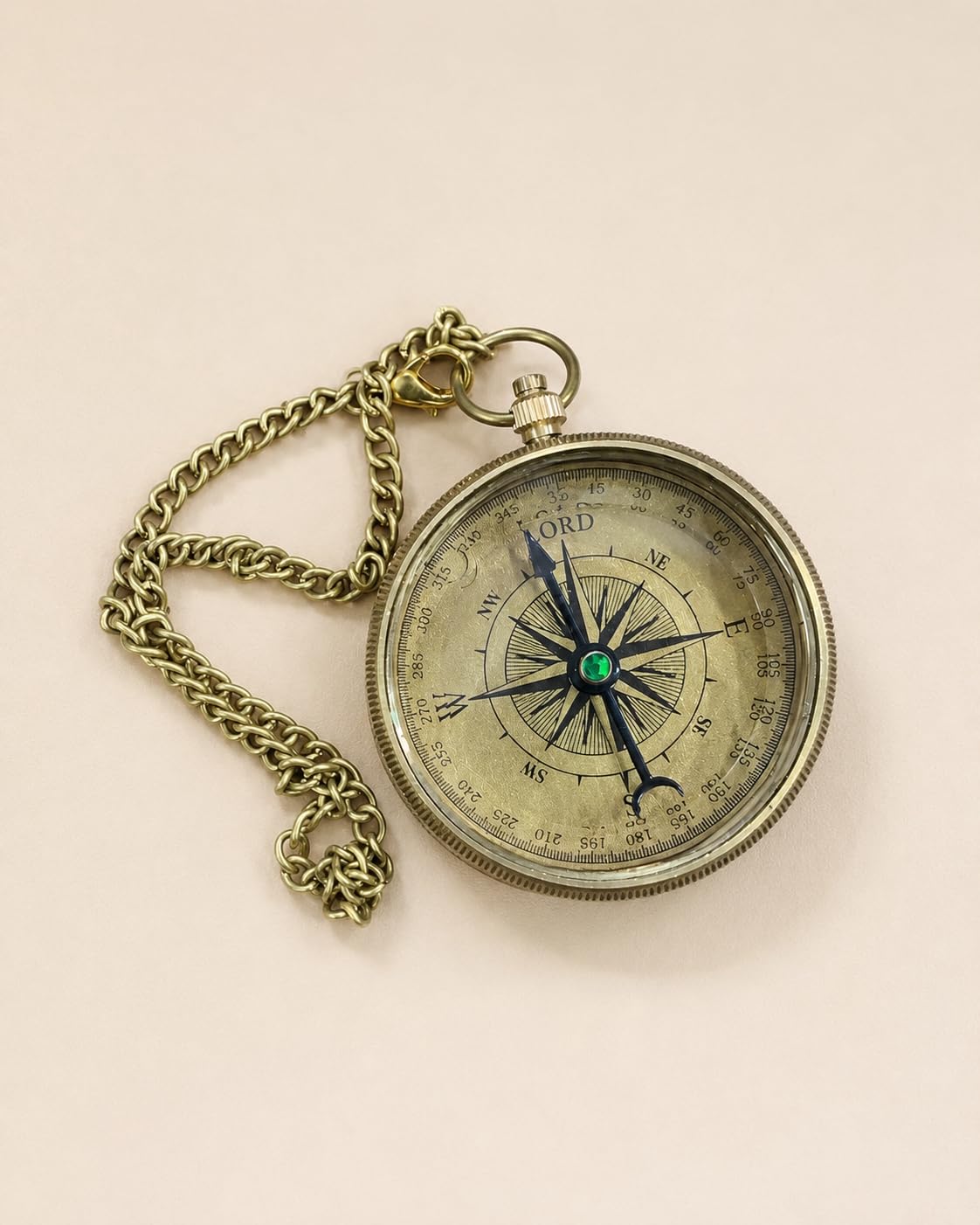 Handmade 2.5 Inch Brass Pocket Compass with Protective Chain, Beautiful Vintage Style Directional Navigational Tool for Gifting and Adventure.-image-34
