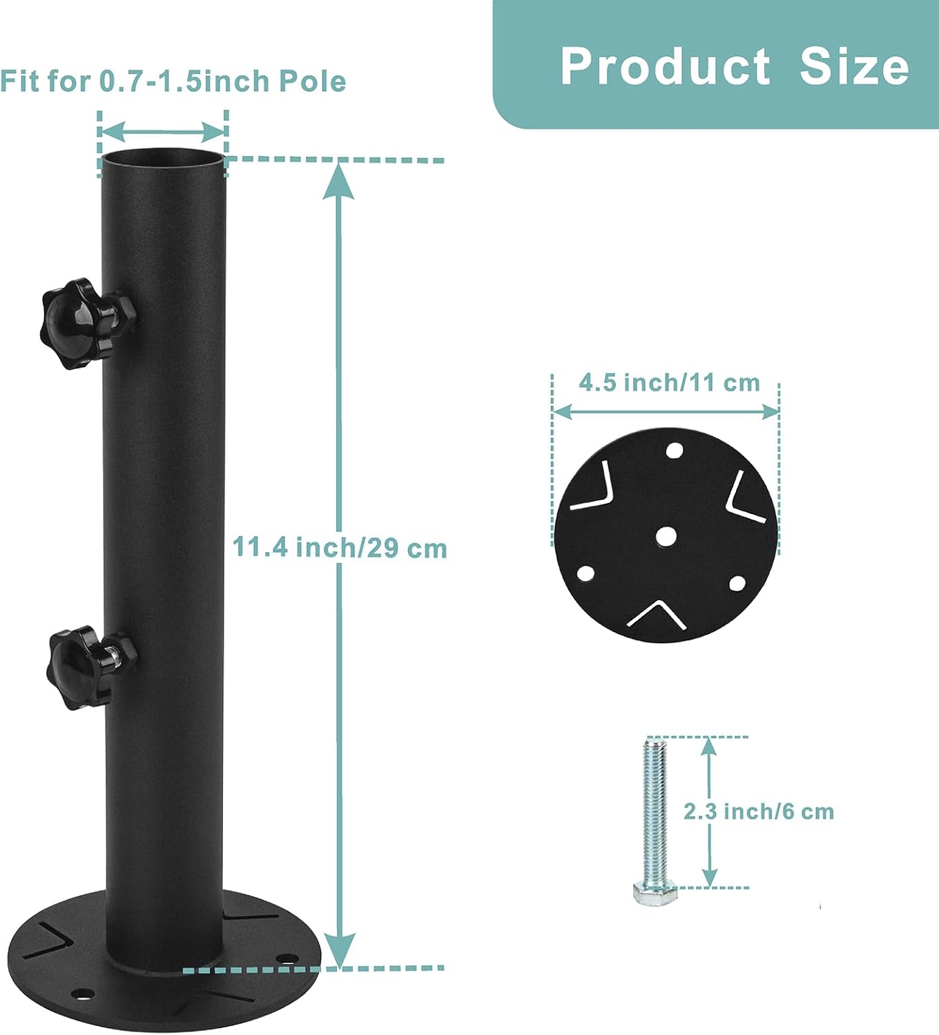 Universal Granite Umbrella Stand Tube, Stone Umbrella Tube Base for Outside, Heavy Duty Parasol Base, Umbrella Pole Mount Stand Tube Set, Table Umbrella Tube Bracket, DIY Umbrella Stand Parts