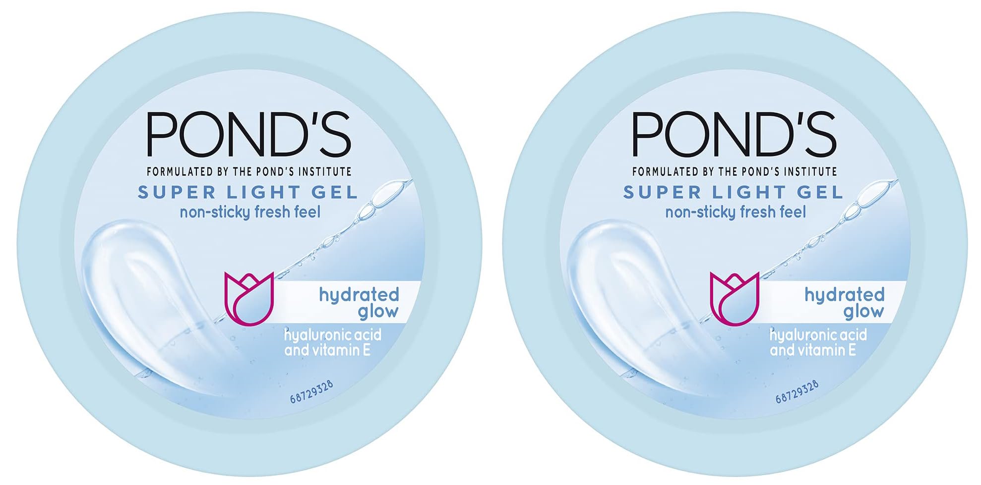 POND'S Super Light Gel Oil Free Face Moisturizer 49g, With Hyaluronic Acid & Vitamin E for Fresh Glowing Skin & 24 hr Hydration - Daily Use (Pack of 2)