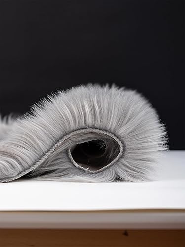 Miniatura 7 de CKLZSAY Alfombra de piel sintética de oveja súper suave y esponjosa, alfombra para el suelo del dormitorio, habitación de los niños, sofá, sala de