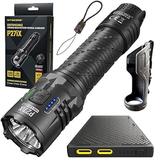 Nitecore P27IX + NB10000 GEN3 P27iX 5-LED core USB-C Charging Flashlight Customizable Variable Beam Patterns, 5000 Lumens & 430-meter Throw w NB10000 Gen3