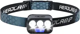 Lanterna Cabeça, Luz de Cabeça LED com Brilho de 400-500 Lúmens, Lanterna de Cabeça Recarregavel, Sensor de Movimento, Seis Modos de Luz
