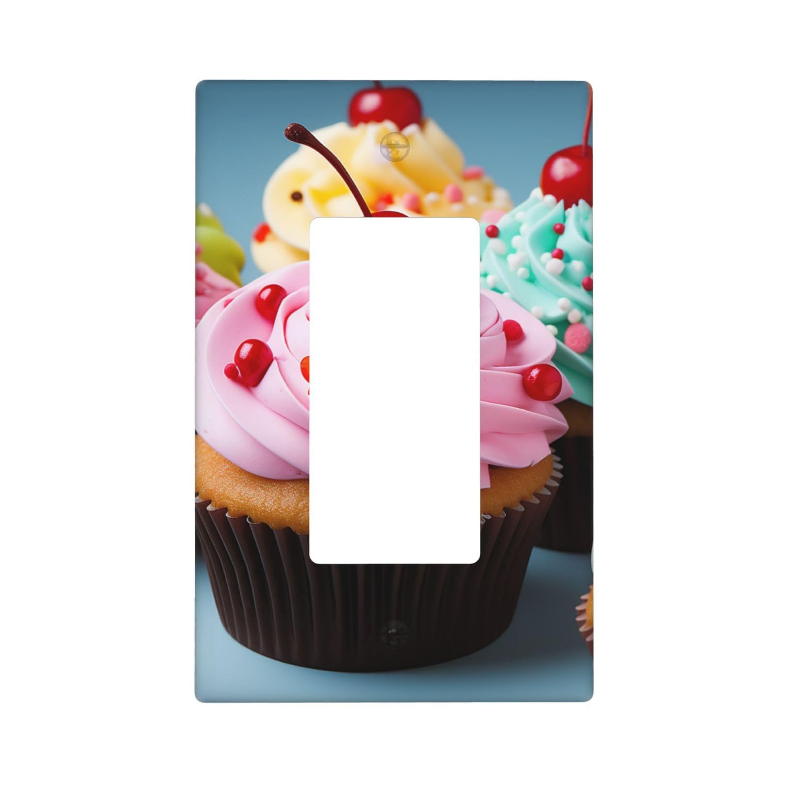 Decorator Wall Plate 1 Gang Light Switch Covers Decorator Receptacle Outlet Covers Cupcake Wall Plates for Electrical Outlets Plug Cover Single Rocker Switch Plates