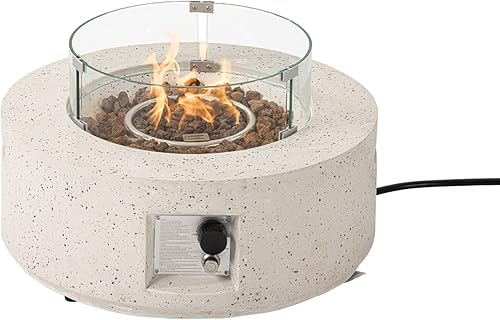 Miniatura 38 de COSIEST Juego de mesa de fuego de propano para exteriores de 2 piezas con mesa de tanque, mesa rectangular de terrazo de 42 pulgadas