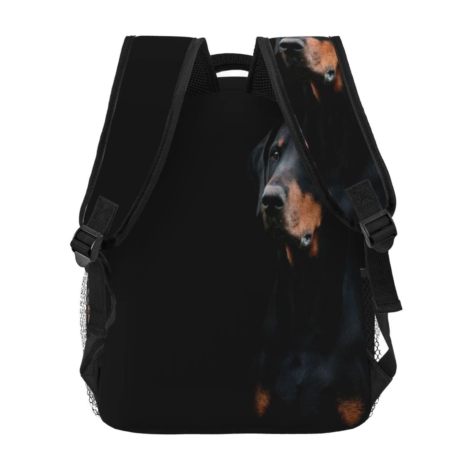 Zaino casual Doberman Pinscher Animali domestici Cani Cani neri Doberman Classic Bookbag Borsa da scuola resistente all'acqua Zaino casual con tasche laterali