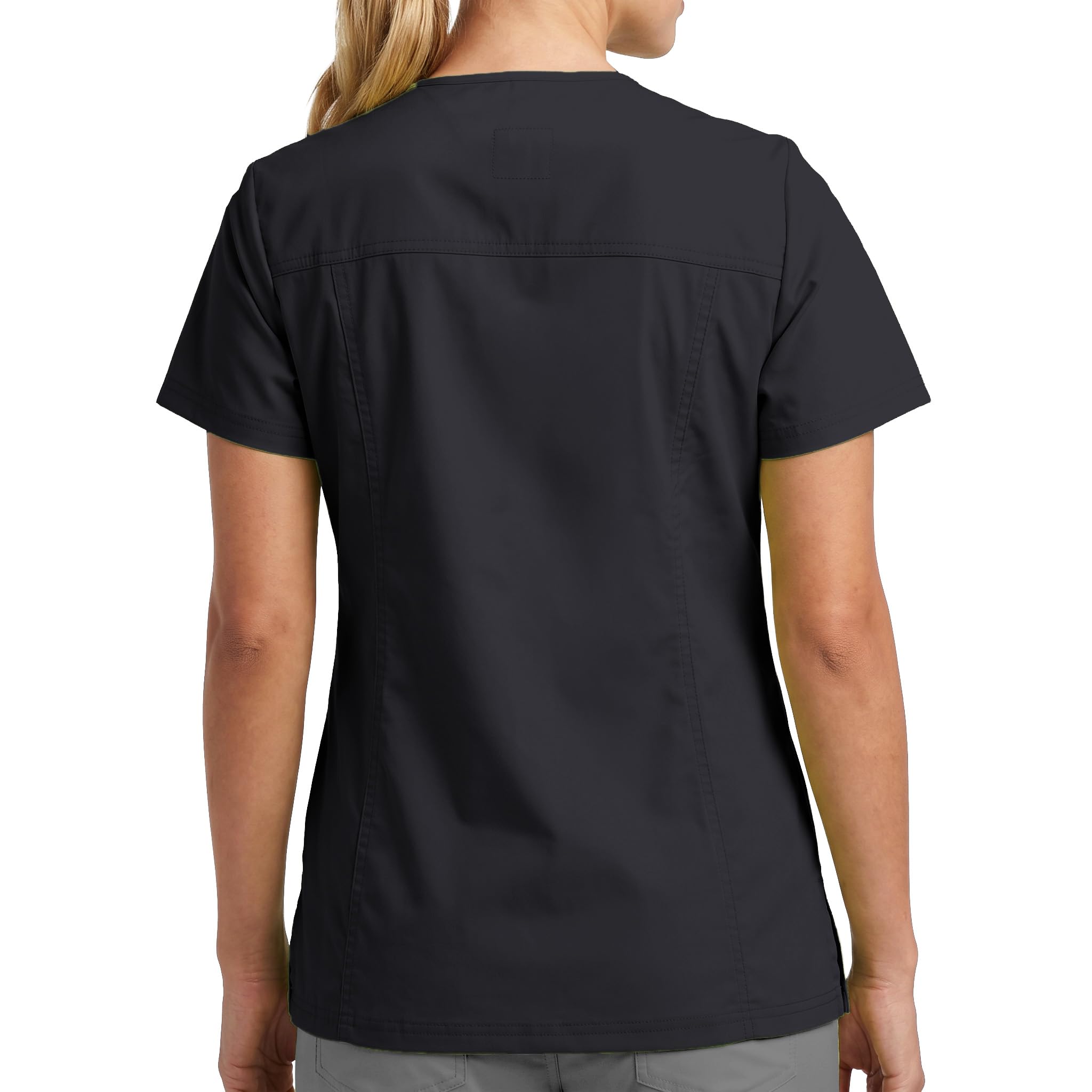 Túnica elástica con Cuello en V para Mujer Victoria, Uniforme médico de enfermería, Túnica Antideslizante, Top de Manga Corta, Chaqueta de Chef, Uniforme de Chef con Spandex