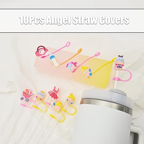 Miniatura 6 de 10 fundas para popotes de silicona de 0.4 pulgadas y 0.394 in de diámetro, cubiertas para popotes compatibles con Stanley de 30 y 40 onzas con asa,