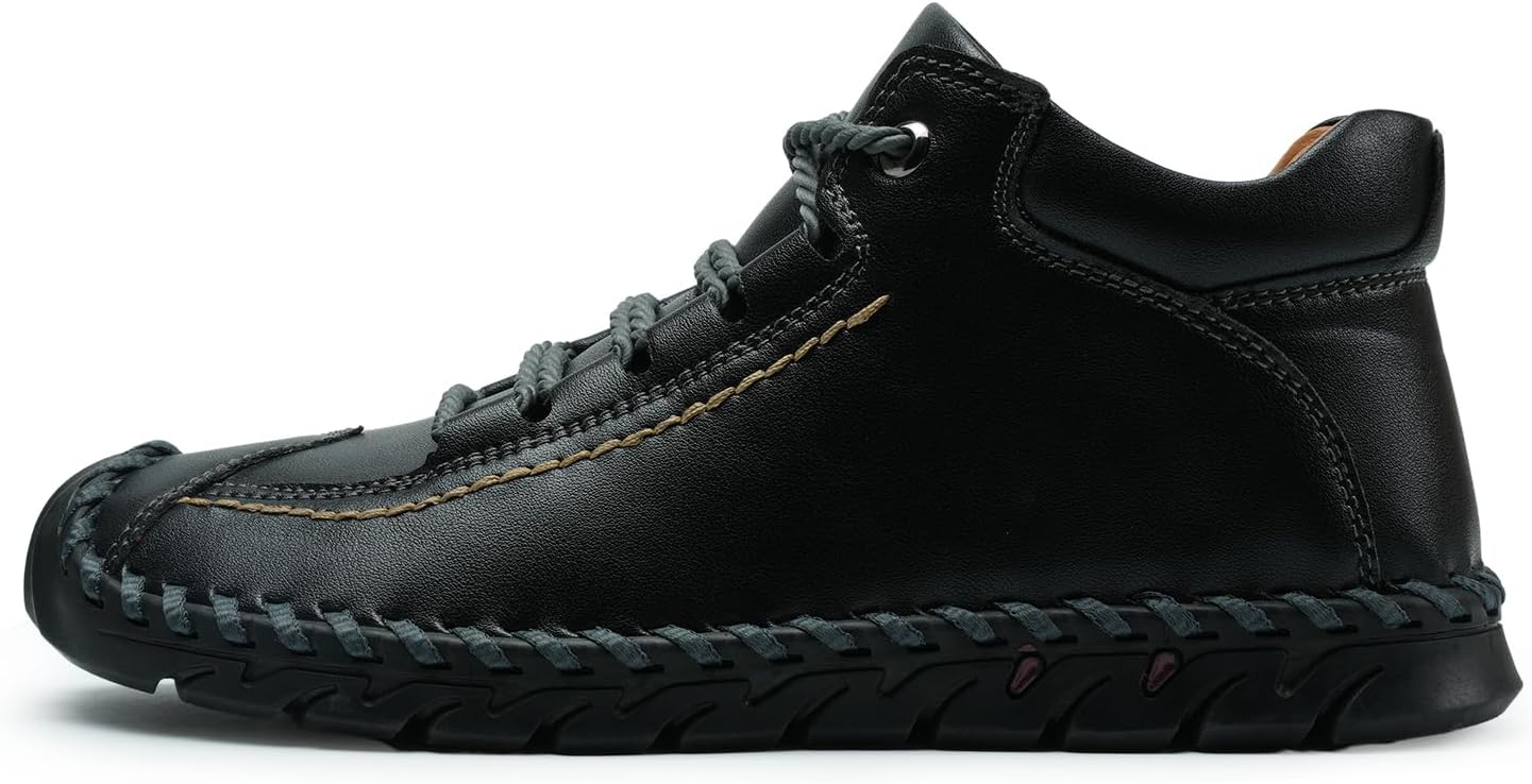 Chukka Boots Casual Fashion Oxford Dress Boots Leather Lace Up Desert Ankle Boots Classic For Men Lightweight Anti Handmade