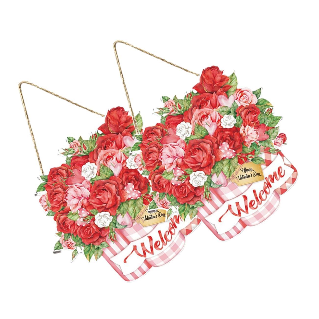 2 Piezas Puerta De Madera Para San Valentín Letreros De Madera Para Colgar Decoración De Pared Para Puerta De Entrada Para Fiesta De San Valentín