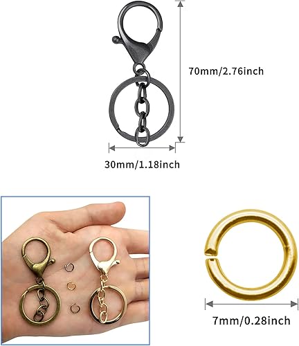 Miniatura 3 de 20 llaveros con cierre de pinza de langosta para hacer joyas, con 80 cierres de langosta abiertos, clips de gatillo giratorios, cierre de mosquetón