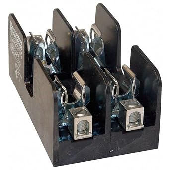 Mersen 20607R Class R Spring Reinforced Fuse Block with Box Connector, #2-14 Wire Range, 60 Ampere, 2 Pole