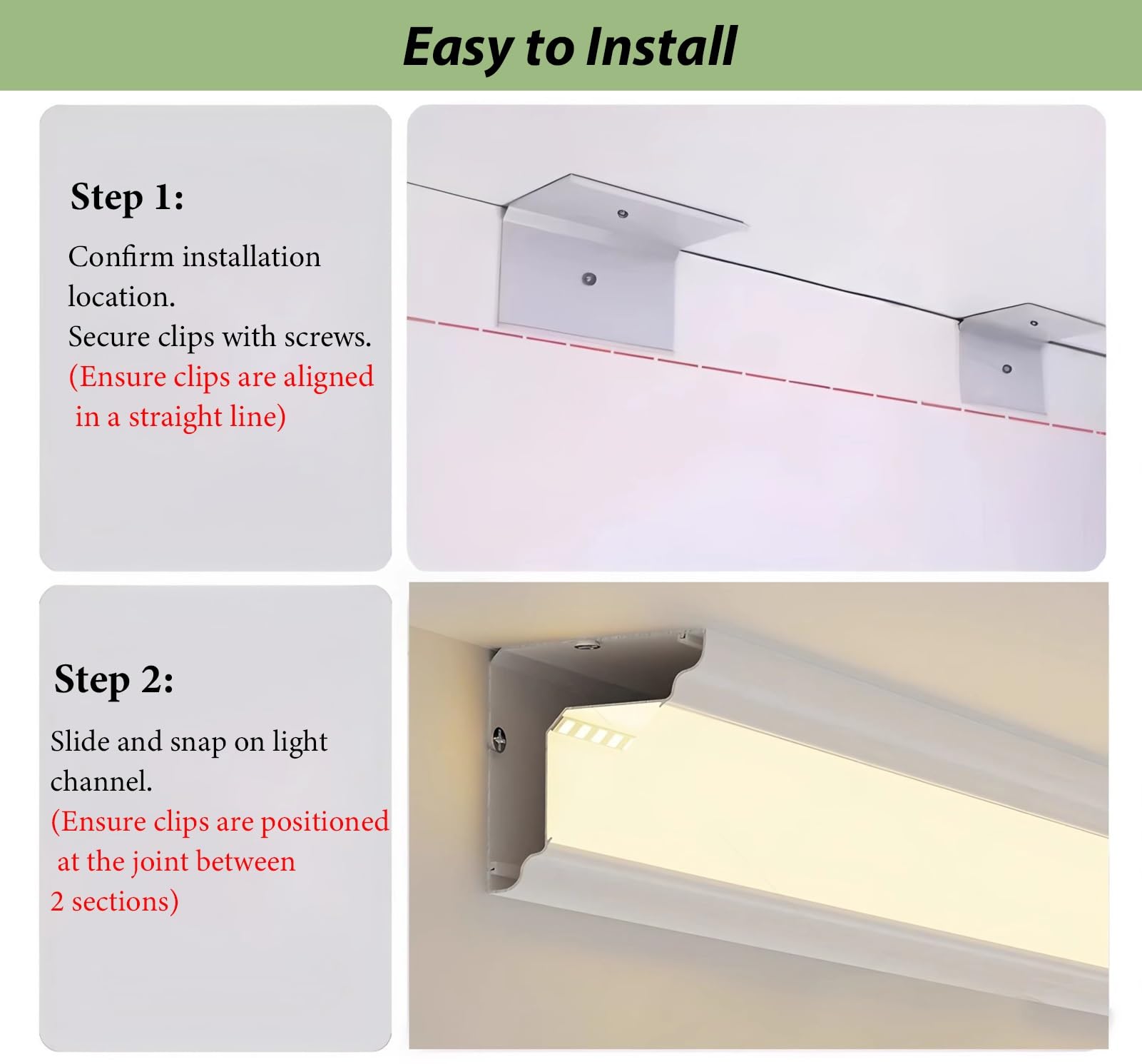 Profili per Strisce LED Canale di Illuminazione a LED per Cornici a Corona per Bordo Parete/Soffitto, Profilo in Alluminio Flessibile per Illuminazione Indiretta per Ambienti(2.6m/8.5ft)