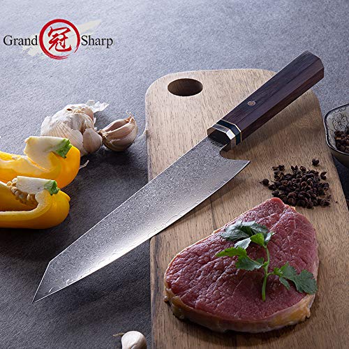 Amazon｜Grandsharp 切付型（剣型）包丁 210mm ダマスカス 三徳包丁
