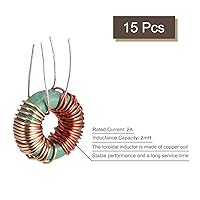 Vista 3 de MECCANIXITY Inductor magnético de bobina de cobre de inductancia toroide 2mH 2A para placa de circuito DIY, paquete de 15