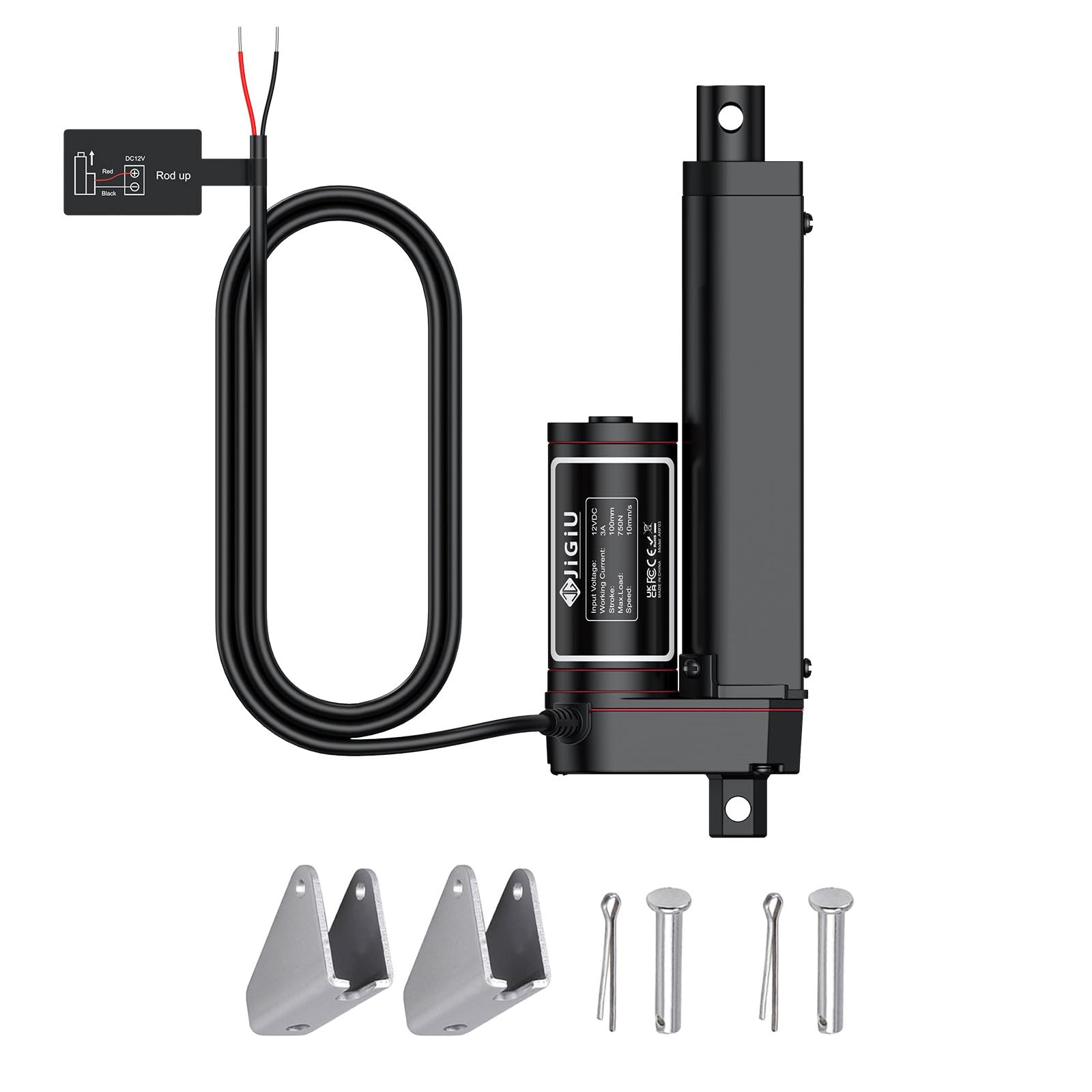 JiGiU Linearantrieb 100mm 750N 160LBS DC 12V IP65 Wasserdicht Linearmotor Elektrischer Türöffner