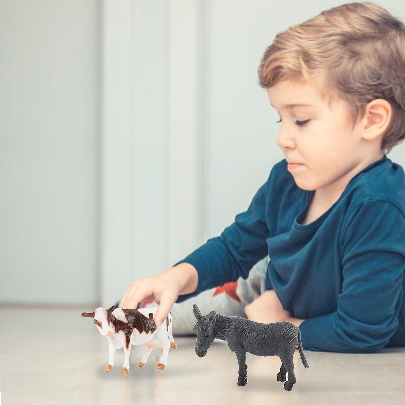 Amazon.co.jp: ミニ農場の動物の置物、現実的な農場の動物のフィギュア