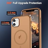 Vista 1028 de SUPFINE Funda magnética para iPhone 11 (compatible con MagSafe) (protección contra caídas de grado militar), translúcida mate a prueba de golpes