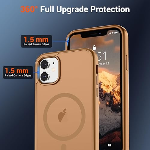 Miniatura 1028 de SUPFINE Funda magnética para iPhone 11 (compatible con MagSafe) (protección contra caídas de grado militar), translúcida mate a prueba de golpes